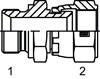 Nippel 1/2" BSPP60° x JIC 3/4" omløber - 1