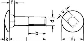 M6X16 DIN 603 A2 bræddebolt - 1