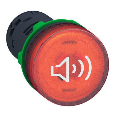Ø22 mm lydgiver med rød LED og enten konstant eller bibbende tone 24V AC/DC forsyning - 1