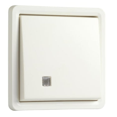 Afbryder med linse 2-polet IP55 hvid - 1