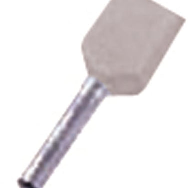Isoleret dobbelt terminalrør grå 2x0,75mm² L=10mm - 1