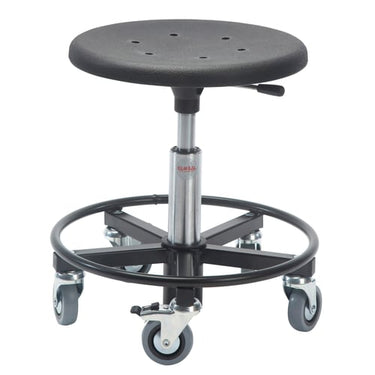 Montørstol Sigma 400RS taburet med stålbase og fodring samt letløbende hjul - sædehøjde 32-39 cm - 1