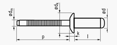 3,0X15 rundhovedet rustfri/rustfri  standard blindnitte - 1