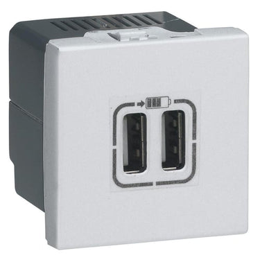 Mosaic USB lader 2 x type A 2.4A 15W 2M hvid - 1
