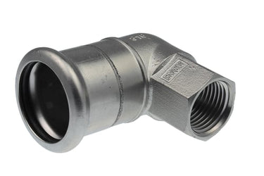 VSH bøjning 90° muffe/muffe 22 x 1/2" syrefast - 1