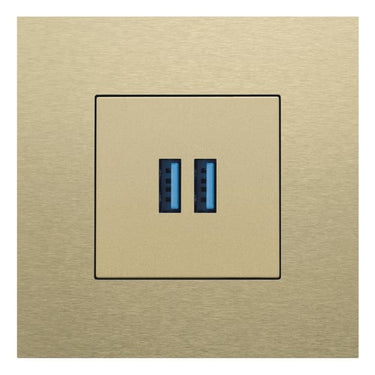 Afdækning til 2 x  USB-A-oplader gold coated - 1