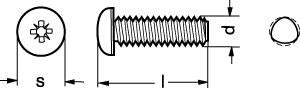 M5X20 DIN 7500-C A2 panhoved gevindformende skrue pozi - 1
