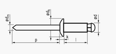 4,0X20 rundhovedet aluminium/stål   blindnitte peel - 1