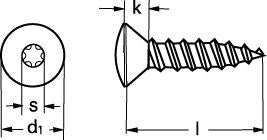 5,5X16 ISO 14587/DIN 7983/ISO 14587 A4 linsehoved pladeskrue TX25 - 1