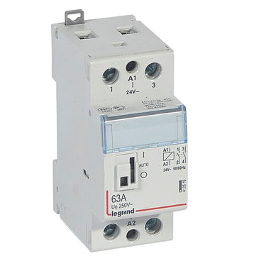 CX3 DIN kontaktor 24Vac 2NO 63A med håndtag 2M - 1