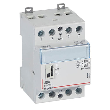 CX3 DIN kontaktor 24Vac 4NO 40A med håndtag 3M - 1