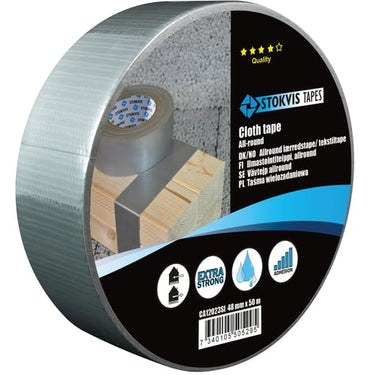 Lærredstape duct 48mmX50 m sølv - 1