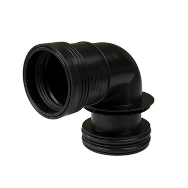 Wafix PP reduktionsbøjning 88,5° Ø75 x Ø50 mm sort - 1