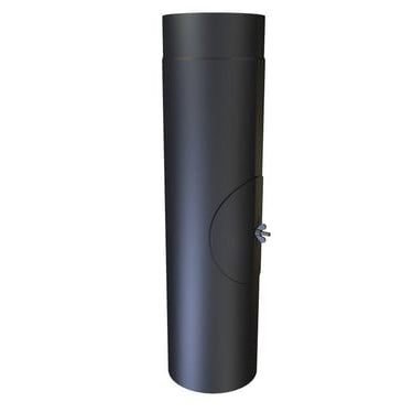 Røgrør lige 5"længde 500 mm med renseklap - 1