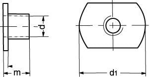 M10 A2 svejsemøtrik med flange - 1