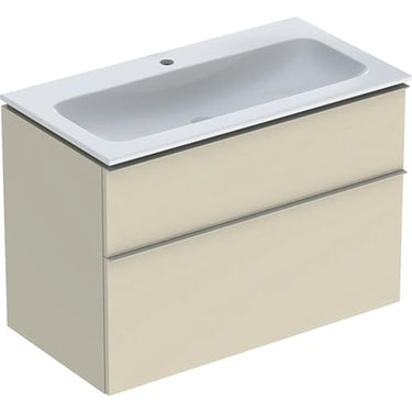 Geberit Icon møbelpakke 900 x 480 x 630 mm 2 skuffer sandgrå porcelæn lakeret blankpoleret - 1