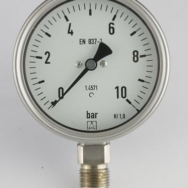 Kemi manometer  1/2" x Ø100 0-16 bar nedadrettet studs med glycerin - 1