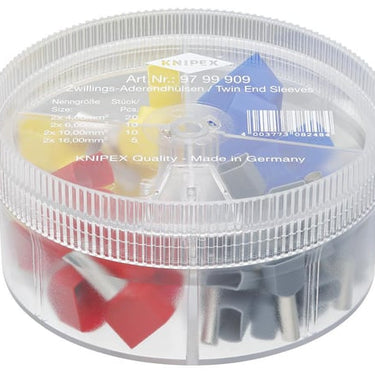 Knipex Sortimentboks med Twin-kabeltyller 2 x 4,0 / 2 x 6,0 / 2 x 10,0 / 2 x 16,0 mm² 45 dele - 1