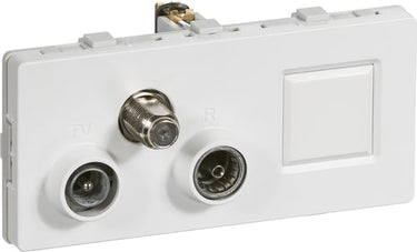 LK FUGA Antenneudtag TV/R/data slutdåse + RJ45 type TD372 Class A+ 2 modul hvid - 1