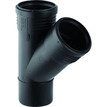Geberit Silent PP grenrør 45° 110/50mm mf sort - 1
