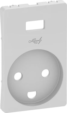 LK FUGA afdækning for stikkontakt 2-polet + DK jord med 5V USB lader hvid - 1