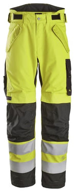 Snickers Hi-Vis vandtætte 37.5 2-lags bukser let vattering kl. 2 kort gul/sort str 2XL - 1