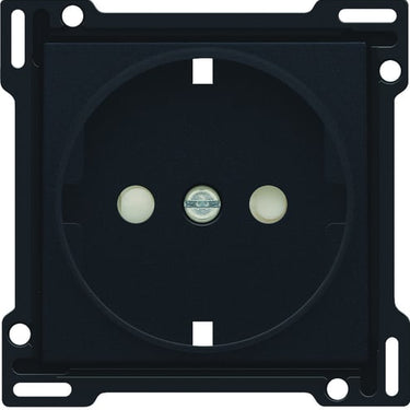 Afdækning til Schuko stikkontakt med pillesikring black coated - 1