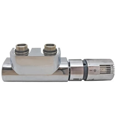 KRISS Twin Rum termostatventilsæt 1/2" V/L til 50mm centerafstand fremløb højre krom - 1