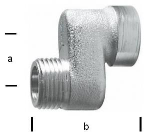 Radiatortilslutning excentrisk 1/2" x 30 mm - 1