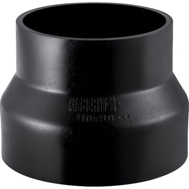 PEH reduktion Geberit 125 x 110 mm koncentrisk/kort sort - 1