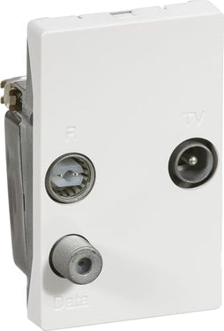 LK FUGA Antenneudtag TV/R og Data slutdåse (multimedie) type TD272E Class A+ 1,5 modul hvid - 1