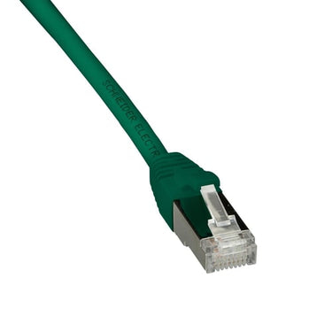 Patchkabel Cat.6A S/FTP 28AWG 5,0m Grøn LSZH kappe med helstøbte tyller i begge ender - 1
