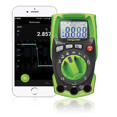 Elma 6100BT IP65 sand RMS Multimeter med Bluetooth Gratis APP og indbygget kraftig LED lommelygte - 1