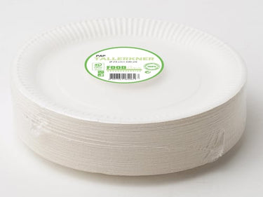 Tallerken middag pap Ø23cm hvid 100stk/pak - 1