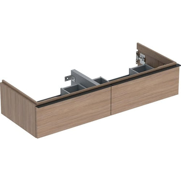 Geberit Icon vaskeskab 1184 x 476 x 247 mm 2 skuffer eg natur højkomprimeret trelags-spånplade melamin træstruktur - 1