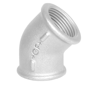 Vinkel 45° galvaniseret muffe/muffe 1/2 - 1