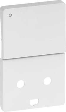 LK FUGA tangent med LED lampe for stikkontakt med DK jord og afbryder 1,5 modul hvid - 1