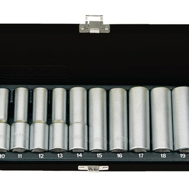 Tecos Topsæt 1/2"  Lange toppe 6-kantet T-1210FL 12 dele Flankdrive - 1