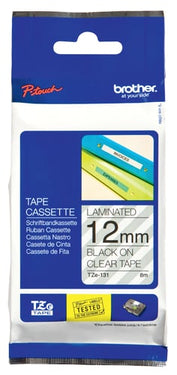 Brother TZe 131 Tape 12mm sort/klar - 1