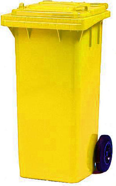 Industribeholder 120 L med hjul gul - 1