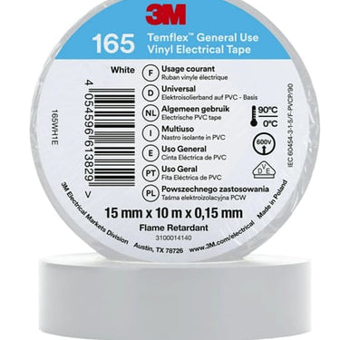 Temflex el vinyltape 165 hvid 15 mm x 10 m - 1