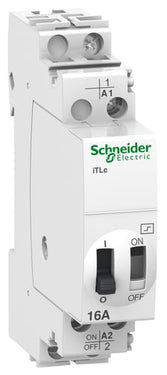 Acti9 kiprelæ iTLc påbygningsenhed 16A 1NO 230V til betjening af lys med impulstryk. Bredde 18mm - 1