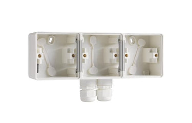 Underlag 3-modul 2x M20 IP55 hvid - 1
