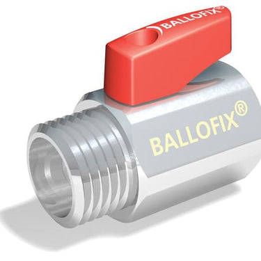 Broen Ballofix muffe/nippel 1/2" rødt greb - 1