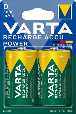 Varta batteri GENOPLADELIG D 3000mAh 2-PAK - 1