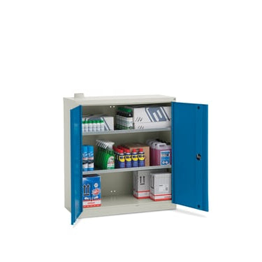 Blika kemikalieskab KS-0.5 med 2 hylder RAL 7035/5017 - 1