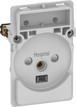 LK FUGA stikkontakt hospital 2-polet + DK jord 1,5 modul uden afdækning - 1