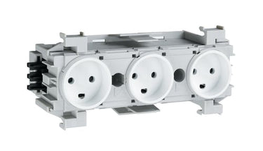 Ecoline 3xDK stikkontakt for frontmontage RAL 9016 - 1