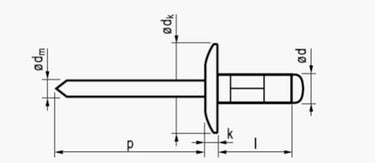 4,8X18 rundhovedet aluminium/stål blindnitte ekstra stort hoved Multigrip - 1