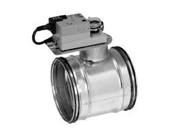 Lindab afspær spjæld DTBU 160 u/motorforberedt f/ Belimo-motor - 1